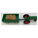 Collectible Die Cast Row Crop 70 Tractor With Plastic Hay Wagon, Plow & Hay Bale