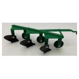 Collectible Die Cast Row Crop 70 Tractor With Plastic Hay Wagon, Plow & Hay Bale