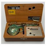 Vintage PRAZISIONSWAAGE KARATGEWICHTE Portable  Mechanical Precision Balance Scale In Original Wooden Box