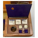 Vintage PRAZISIONSWAAGE KARATGEWICHTE Portable  Mechanical Precision Balance Scale In Original Wooden Box