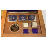 Vintage PRAZISIONSWAAGE KARATGEWICHTE Portable  Mechanical Precision Balance Scale In Original Wooden Box