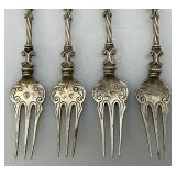 Antique 800 Silver?  Georgian Heraldic Forks Set Of Four 110.89 Grams