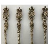 Antique 800 Silver?  Georgian Heraldic Forks Set Of Four 110.89 Grams