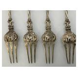 Antique 800 Silver?  Georgian Heraldic Forks Set Of Four 110.89 Grams