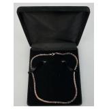 Milor Rosetone Marked Milor  925 Italy Necklace 20" With Case 24.57 Grams