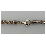 Milor Rosetone Marked Milor  925 Italy Necklace 20" With Case 24.27 Grams