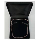 Milor Rosetone Marked Milor  925 Italy Necklace 20" With Case 23.80 Grams