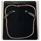 Milor Rosetone Marked Milor  925 Italy Necklace 20" With Case 23.80 Grams
