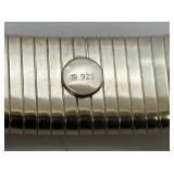 925 Marked Sterling Silver Stretch Bracelet With Original Packaging 33.24 Grams