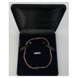 Milor Rosetone Marked Milor  925 Italy Necklace 15" With Case 18.20 Grams