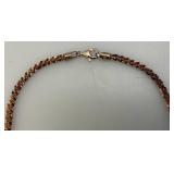 Milor Rosetone Marked Milor  925 Italy Necklace 15" With Case 18.20 Grams