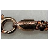 Milor Rosetone Marked Milor  925 Italy Necklace 15" With Case 18.20 Grams