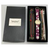 Vintage P.O.V. Watch With Changeable Bands In Original Box (New Old Stock)