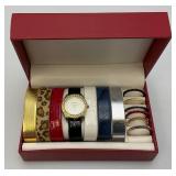 Vintage Gruen Womens Watch With Changeable Bands And Bezels In Original Box (New Old Stock)
