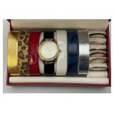 Vintage Gruen Womens Watch With Changeable Bands And Bezels In Original Box (New Old Stock)