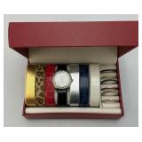 Vintage Gruen Womens Watch With Changeable Bands And Bezels In Original Box (New Old Stock)