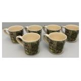 Set Of Vintage Johnson Brothers Merry Christmas Coffee Mugs (Some Crazing Present In Clear Coat)