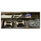 Antique Metal Tackle Box With Antique Wooden Lures And More