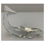 Pair Of Baccarat Crystal Dolphins (One With Chip On Tip Of Fin)