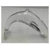 Pair Of Baccarat Crystal Dolphins (One With Chip On Tip Of Fin)