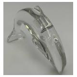 Pair Of Baccarat Crystal Dolphins (One With Chip On Tip Of Fin)