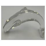 Pair Of Baccarat Crystal Dolphins (One With Chip On Tip Of Fin)