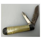 Misc. Vintage Collectible Items Including Gilbert Travel Clock, Pens, Pocket Knives And More