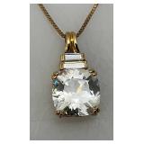 Reprduction Zgucci Watch And 925 Cubic Zirconia Necklace And Earring Set