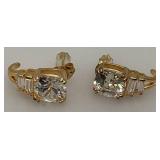 Reprduction Zgucci Watch And 925 Cubic Zirconia Necklace And Earring Set