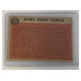 1962 Topps Babe As A Boy, Babe Joins The Yanks And Babe And Manager Huggins Baseball Cards