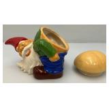 Misc. Vintage Items Including Gnome Cookie Jar, Etching And More