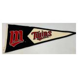 Vintage Misc. Minnesota Twins Pennants Including Large Felt And More