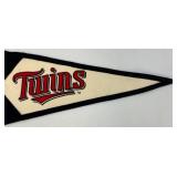 Vintage Misc. Minnesota Twins Pennants Including Large Felt And More