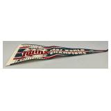 Vintage Misc. Minnesota Twins Pennants Including Large Felt And More