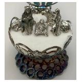 Antique RARE Sterling Silver? Ornate Sphere Trinket Box Nativity Scene 1 1/2" x 1 3/4"