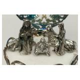 Antique RARE Sterling Silver? Ornate Sphere Trinket Box Nativity Scene 1 1/2" x 1 3/4"