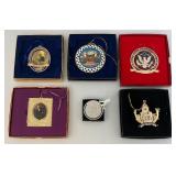 Misc. Vintage Collectible Ornate Metal Presidential Christmas Ornaments