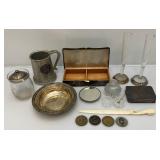Misc. Silver Plate Items And Notre Dame Mug