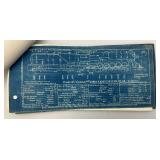 Vintage 1958 Index Steam Locomotive Blue Prints And More
