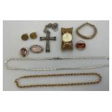 Misc. Vintage Gem Adorned Brooches , Monet Necklaces And More