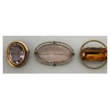 Misc. Vintage Gem Adorned Brooches , Monet Necklaces And More