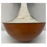 Heavy Cast Metal Porcelain Lined Holy Water Hanging Font/Stoupe 9 1/2" x 12 1/2"