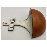 Heavy Cast Metal Porcelain Lined Holy Water Hanging Font/Stoupe 9 1/2" x 12 1/2"