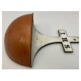 Heavy Cast Metal Porcelain Lined Holy Water Hanging Font/Stoupe 9 1/2" x 12 1/2"