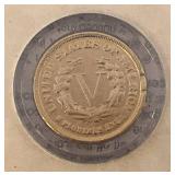 Thev American Historic Society 1883 Racketeer Nickel In Holder