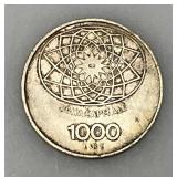 1970 Italy Silver 1000 Lire ROME CAPITAL For 1000 Years Old Coin