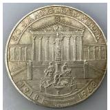 1968 Austria Vienna Parliament Ma Vintage Old Silver 50 Shilling Coin