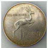 1967 1 Rand South Africa Silver Coin