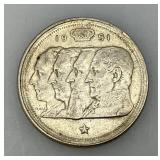 1951 BELGIUM Kings Leopold I,II,III & Albert I Old Silver 100 Francs Coin