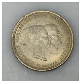 1967 DENMARK Marriage Of Princess Margrethe II Silver 10 Kroner Coin